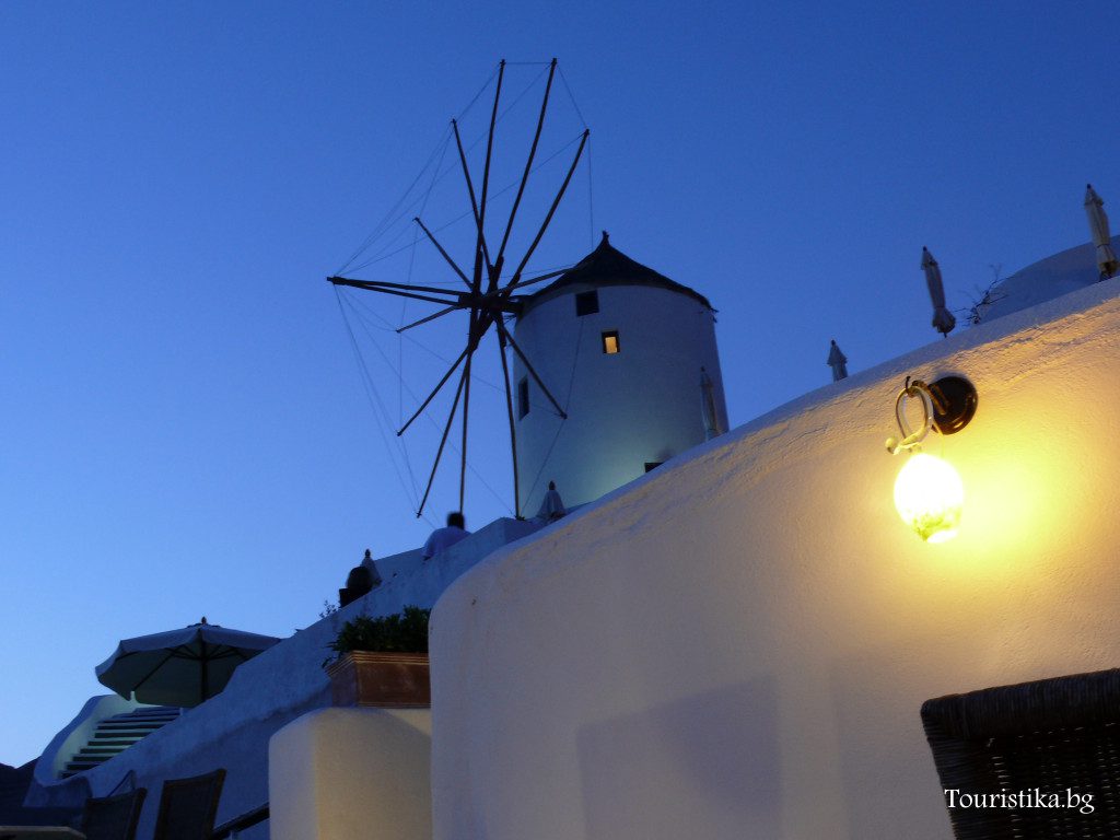 Famous windmills are everywhere in Santorini